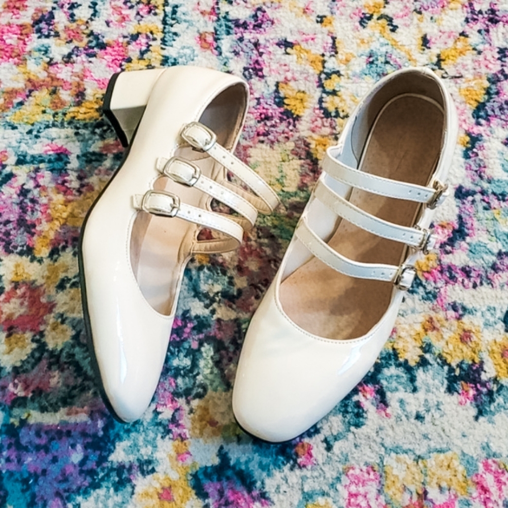 Mary Jane Cream Heels